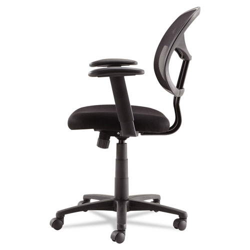 OIF Swivel/Tilt Mesh Task Chair with Adjustable Arms, Supports up to 250 lbs., Black Seat/Black Back, Black Base
