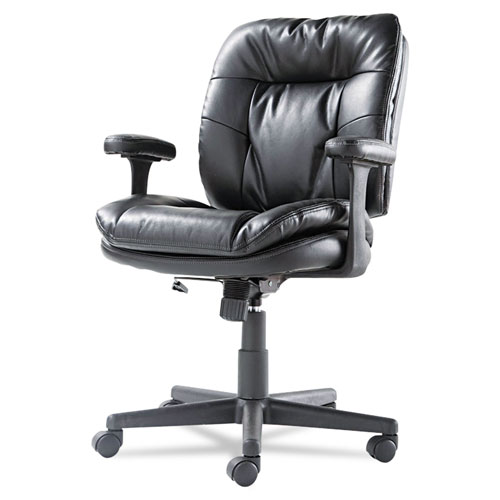 OIF Executive Bonded Leather Swivel/Tilt Chair, Supports up to 250 lbs, Black Seat/Back/Base
