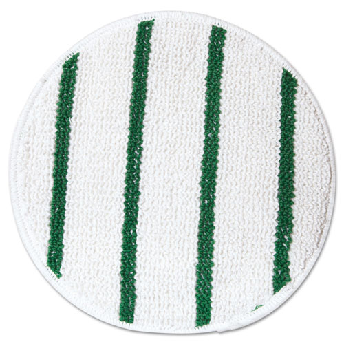 Rubbermaid Low Profile Scrub-Strip Carpet Bonnet, 17" Diameter, White/Green