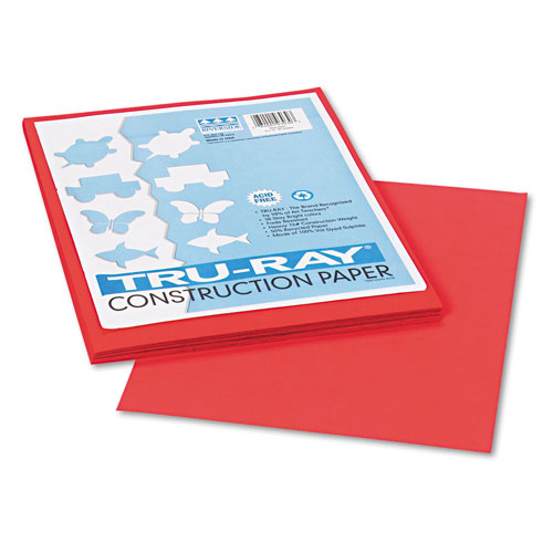 Riverside Paper Tru-Ray Construction Paper, 76 lbs., 9 x 12, Red, 50 Sheets/Pack