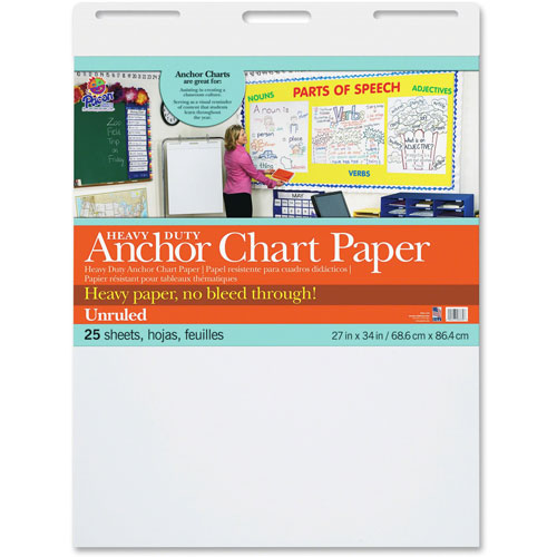 Pacon Anchor Chart Paper, Unruled, 24" x 34", 25 Sheets, 4/CT, WE