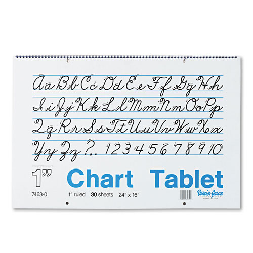 Pacon Chart Tablets, 1" Presentation Rule, 24 x 16, 30 Sheets
