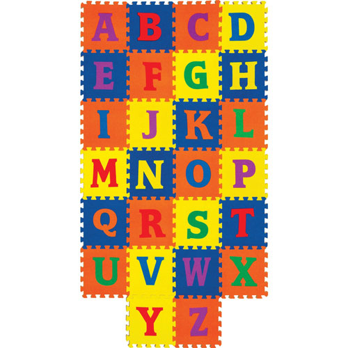Pacon Alphabet Carpet Tile, Wonderfoam, 12"Wx12"H, 1 ST, Assorted