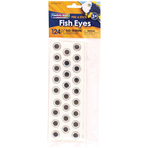 Creativity Street Fish Eyes - Puppet, Art Project, Craft Project - 124 / Pack - Black, Clear