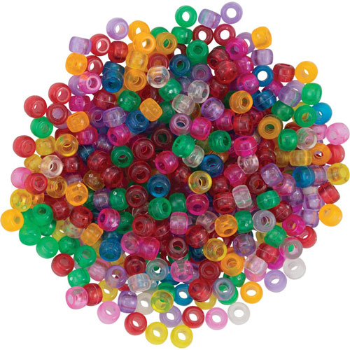 Pacon Crayola Pony Beads - Key Chain, Party, Classroom, Project, Necklace, Bracelet - 400 Piece(s) - Assorted
