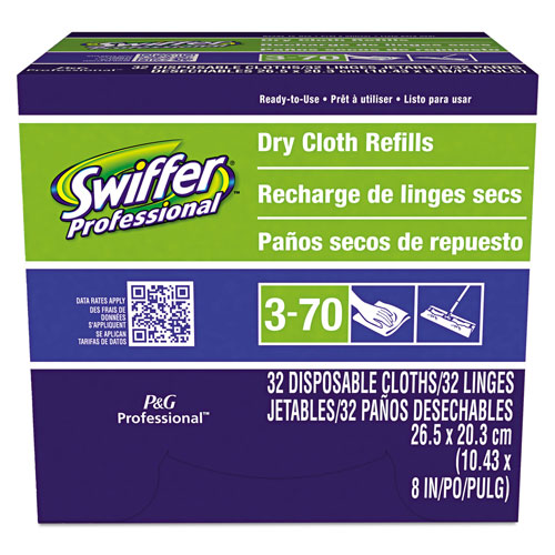 Swiffer Dry Cloth Refill System, White, 10", 32 Per Box