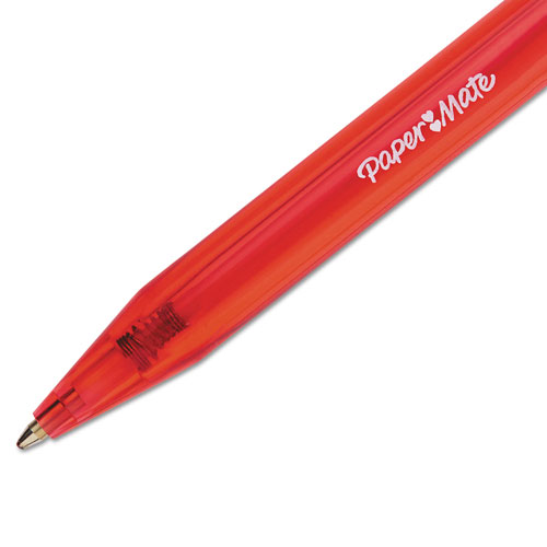 Papermate® InkJoy 100 RT Retractable Ballpoint Pen, Medium 1mm, Red Ink/Barrel, Dozen