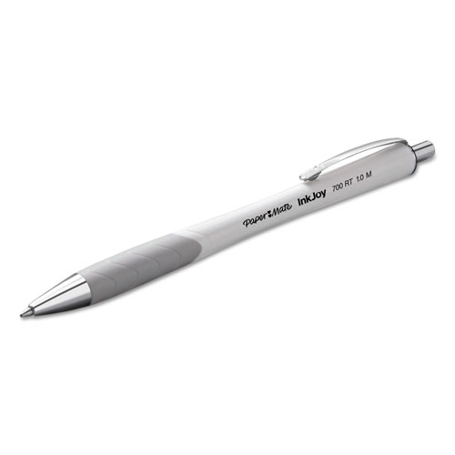 Papermate® InkJoy 700 RT Retractable Ballpoint Pen, 1mm, Black Ink, White Barrel, Dozen