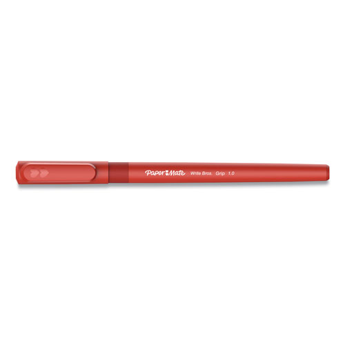 Papermate® Write Bros. Grip Ballpoint Pen, Medium, 1 mm, Red Ink/Barrel, Dozen