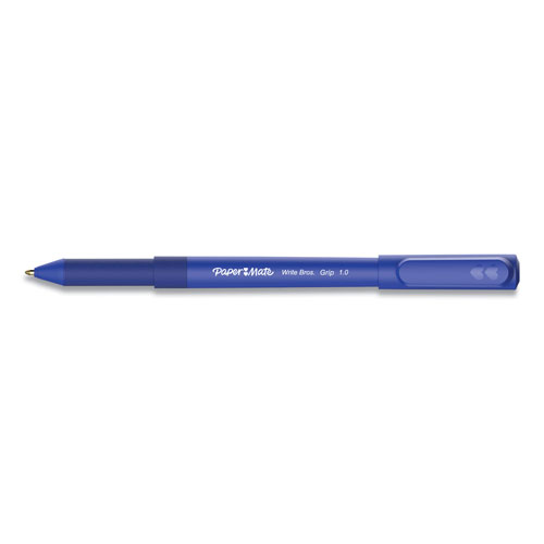 Papermate® Write Bros. Grip Ballpoint Pen, Medium, 1 mm, Blue Ink/Barrel, Dozen
