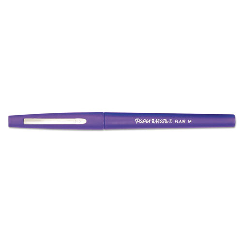 Papermate® Point Guard Flair Stick Porous Point Pen, Medium 0.7mm, Purple Ink/Barrel, Dozen