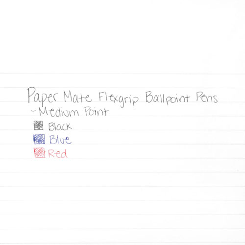Papermate® FlexGrip Elite Retractable Ballpoint Pen, Medium 1mm, Black Ink/Barrel, Dozen