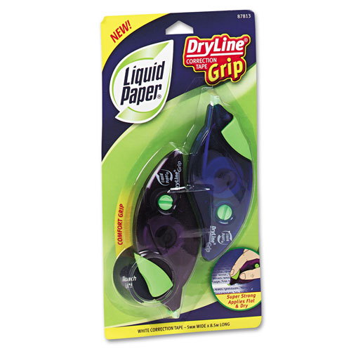 Sanford DryLine Grip Correction Tape, 1/5" x 335", Blue/Purple Dispensers, 2/Pack