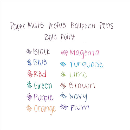 Papermate® Profile Retractable Ballpoint Pen, Bold 1.4mm, Blue Ink/Barrel, Dozen