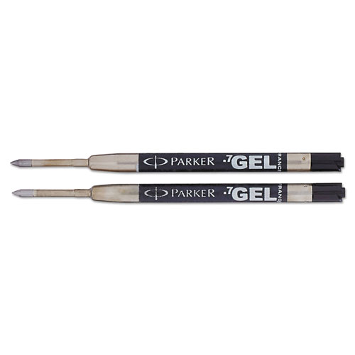 Parker Refill for Parker Retractable Gel Ink Roller Ball Pens, Medium Point, Black Ink, 2/Pack