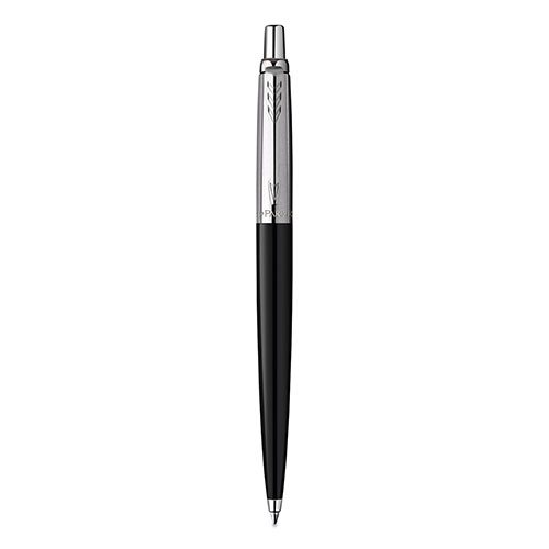 Parker Jotter Retractable Ballpoint Pen, Medium 0.7 mm, Blue Ink, Black Barrel