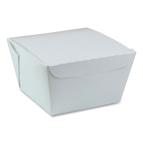Pactiv EarthChoice OneBox Paper Box, 37 oz, 4.5 x 4.5 x 2.5, White, 312/Carton