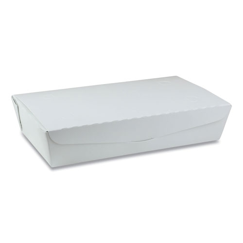 Pactiv EarthChoice OneBox Paper Box, 55 oz, 9 x 4.85 x 2, White, 100/Carton