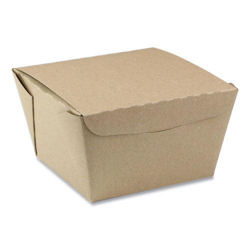Pactiv EarthChoice OneBox Paper Box, 46 oz, 4.5 x 4.5 x 3.25, Kraft, 200/Carton