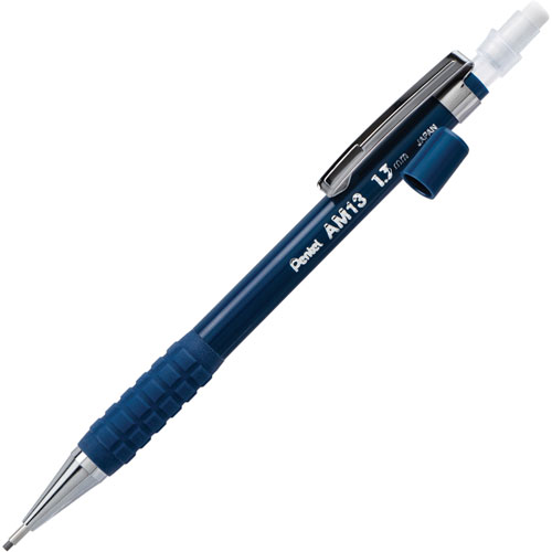 Pentel PROGear 1.3mm Mechanical Pencil, 1.3 mm Lead Diameter, Refillable, Blue Barrel, 1 Pack