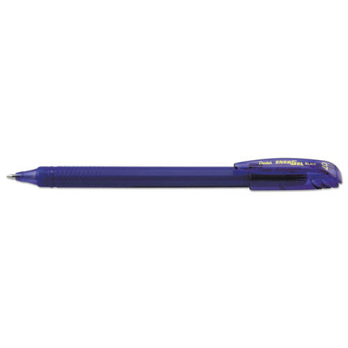 Pentel EnerGel Flash Stick Gel Pen, Medium 0.7mm, Blue Ink/Barrel, Dozen