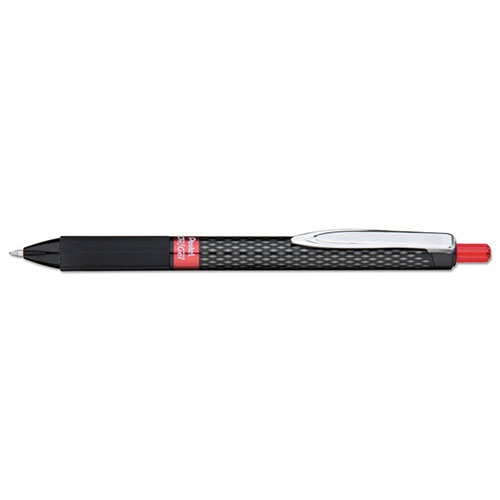 Pentel Oh! Gel Retractable Gel Pen, Medium 0.7mm, Red Ink, Black Barrel, Dozen