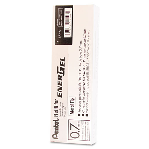Pentel Refill for Pentel EnerGel Retractable Liquid Gel Pens, Conical Tip, Medium Point, Black Ink