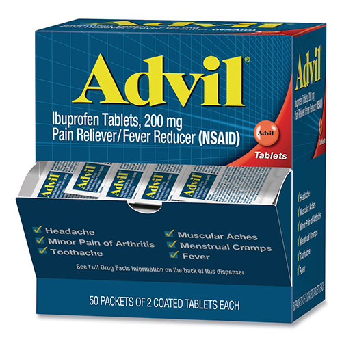 Advil® Ibuprofen Tablets, Two-Packs, 50 Packs/Box