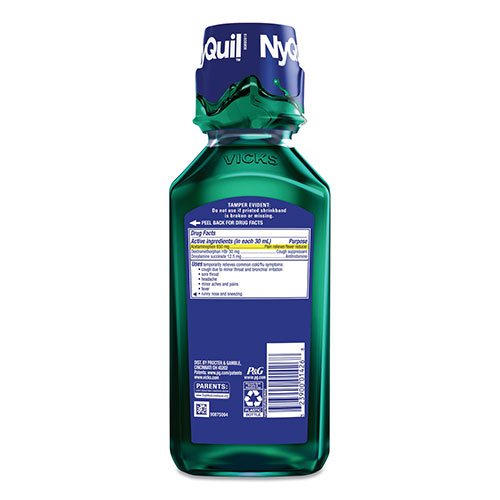 Vicks® NyQuil Cold and Flu NightTime Liquid, 12 oz. Bottle, 12/Case