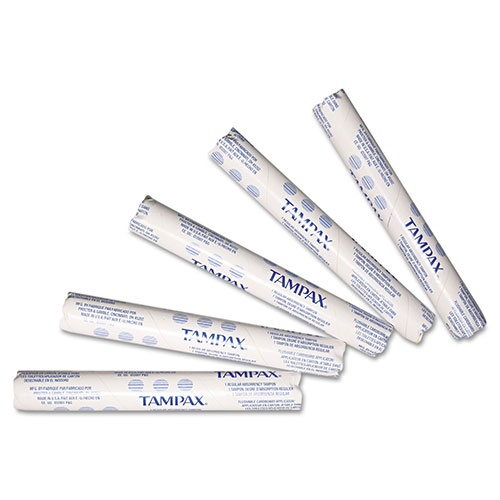 Tampax Professional Coin Vender, Regular Flushable, Unscented, Cardboard, Individually wrapped, 500 Total