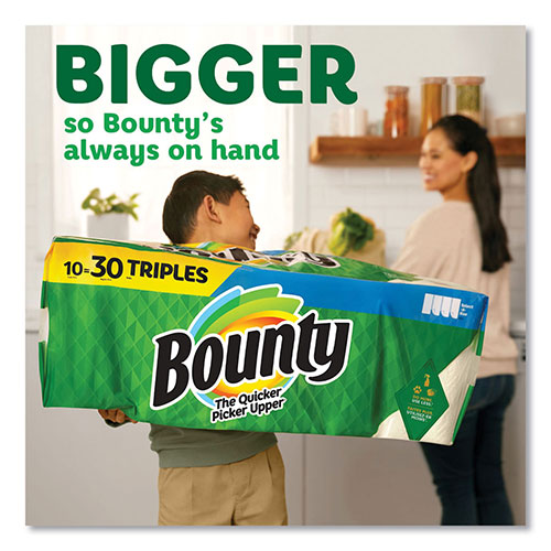 Bounty Select-a-Size Kitchen Roll Paper Towels, 2-Ply, White, 6 x 11, 135 Sheets/Roll, 8 Triple Rolls/Carton