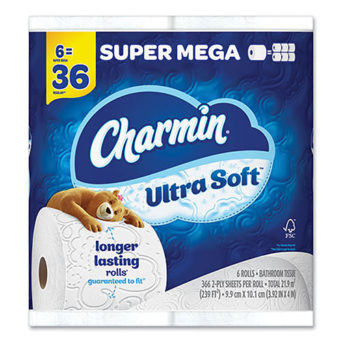Charmin Ultra Soft Bathroom Tissue, Septic-Safe, 2-Ply, White, 336 Sheets/Roll, 18 Rolls/Carton