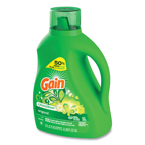 Gain Liquid Laundry Detergent, Gain Original Scent, 88 oz Pour Bottle, 4/Carton
