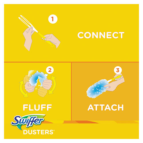 Swiffer Dusters Starter Kit, Dust Lock, 1 kit (Handle+5 Dusters), 6 Kits/Case