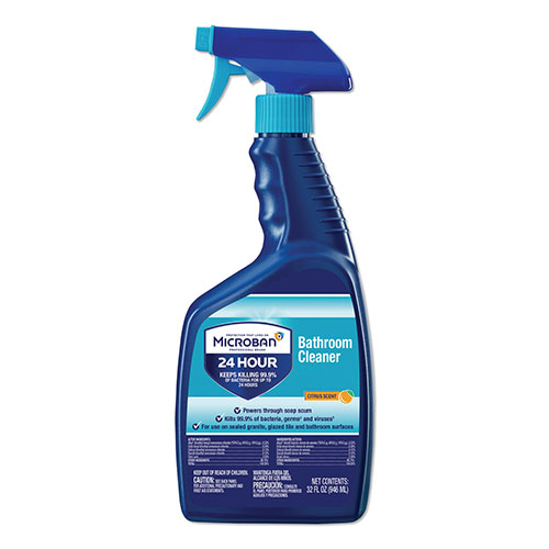 Microban 24 Hour Disinfectant Bathroom Cleaner, 32 oz. Spray Bottle