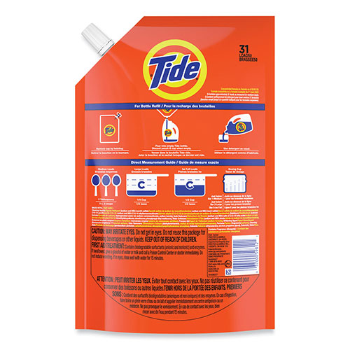 Tide Pouch HE Liquid Laundry Detergent, Tide Original Scent, 35 Loads, 45 oz, 3/Carton