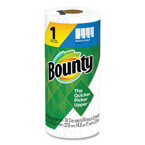 Bounty Select-a-Size Kitchen Roll Paper Towels, 2-Ply, White, 5.9 x 11, 74 Sheets/Roll, 24 Rolls/Carton