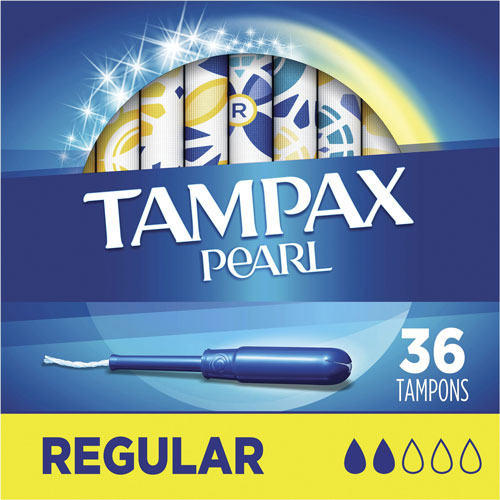 Tampax Pearl Regular Tampons, 36/Box, 12 Box/Carton
