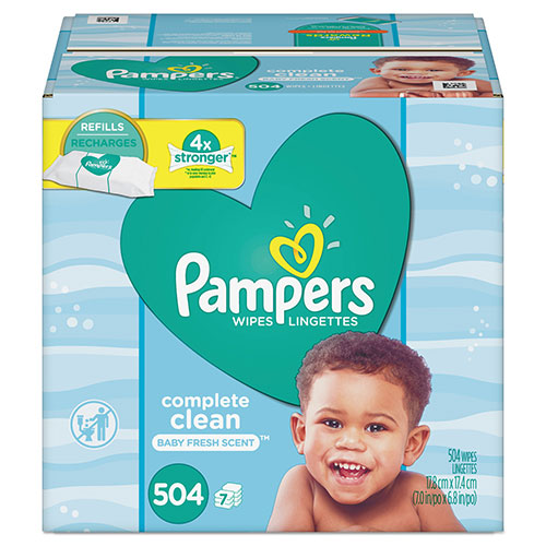 Pampers® Complete Clean Baby Wipes, 1 Ply, Baby Fresh, 504/Pack