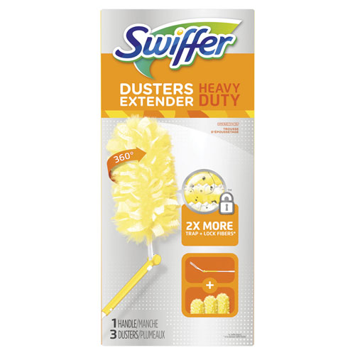 Swiffer Dusters Heavy Duty 3' Extended Handle Kit, 1 Kit (Handle+3 Dusters), 6 Kit/Case, 6 Total