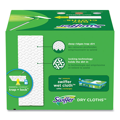 Swiffer Dry Refill Cloths. 8 x 10.4, White, 32 Box, 4 Boxes/Carton