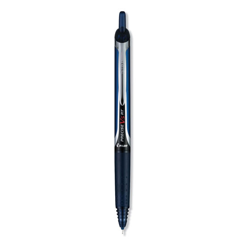 Pilot Precise V5RT Retractable Roller Ball Pen, Extra-Fine 0.5 mm, Navy Ink/Barrel, Dozen