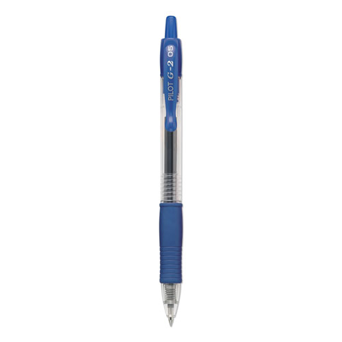 Pilot G2 Premium Retractable Gel Pen, 0.5mm, Blue Ink, Smoke Barrel, Dozen