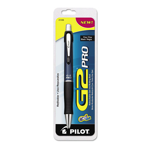 Pilot G2 Pro Retractable Gel Pen, Fine 0.7mm, Black Ink, Blue Barrel, PIL31096