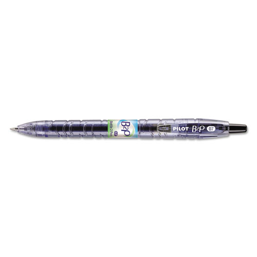 Pilot B2P Bottle-2-Pen Recycled Retractable Gel Pen, 0.7mm, Black Ink, Translucent Blue Barrel