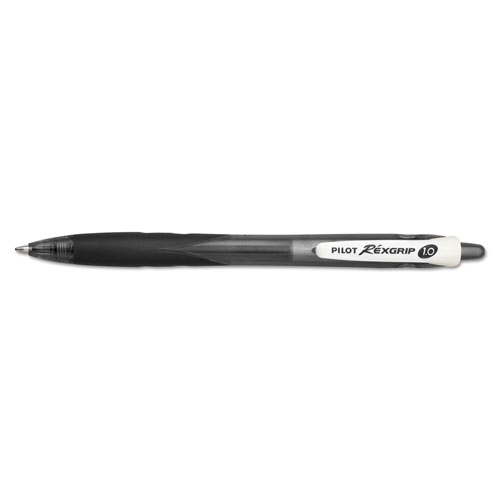 Pilot RexGrip BeGreen Retractable Ballpoint Pen, Medium 1mm, Black Ink/Barrel, Dozen