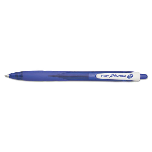 Pilot RexGrip BeGreen Retractable Ballpoint Pen, Medium 1mm, Blue Ink/Barrel, Dozen