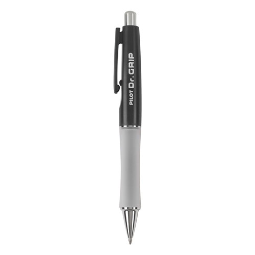 Pilot Dr. Grip Retractable Ballpoint Pen, Medium 1mm, Black Ink, Black Barrel