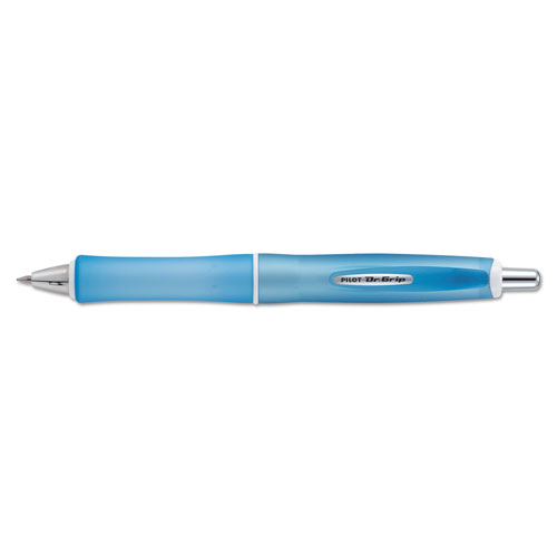 Pilot Dr. Grip Frosted Retractable Ballpoint Pen, 1mm, Black Ink, Blue Barrel