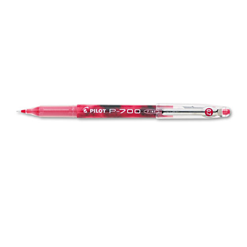 Pilot Precise P-700 Stick Gel Pen, Fine 0.7mm, Red Ink/Barrel, Dozen